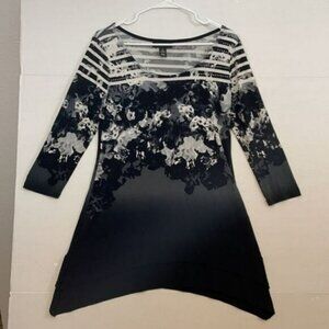 Style & Co. Tunic Top, 3/4 Sleeves, Scoop Neck, Floral Print, Small